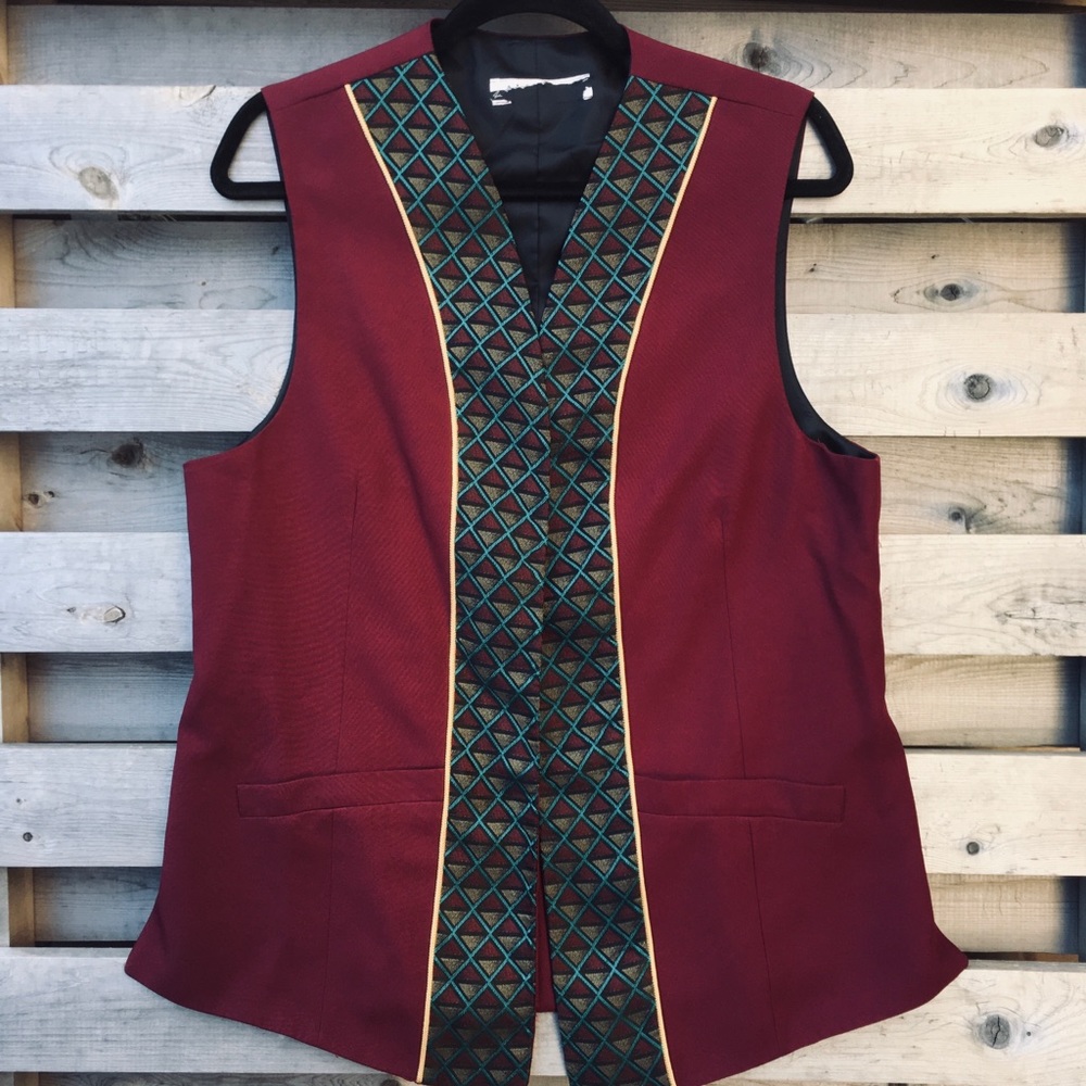 🎈SOLD🎈VTG Bold Patterned Long Vest Women’s Large